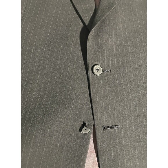 C & R Clothier Coat Blazer Men's Large Black Wool, Striped Coat - Picture 7 of 16